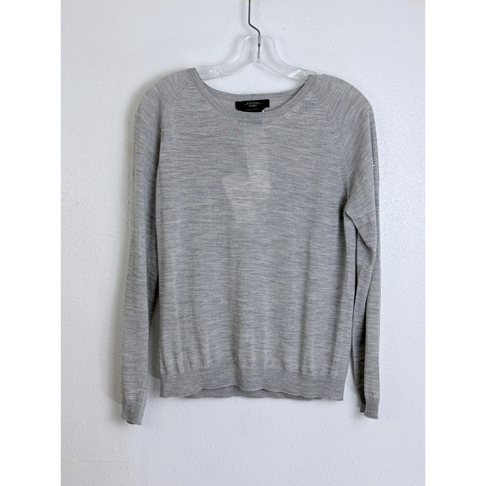 NWT Weekend Max Mara Pure Virgin Wool Crewneck Sweater Gray L Quiet Luxury